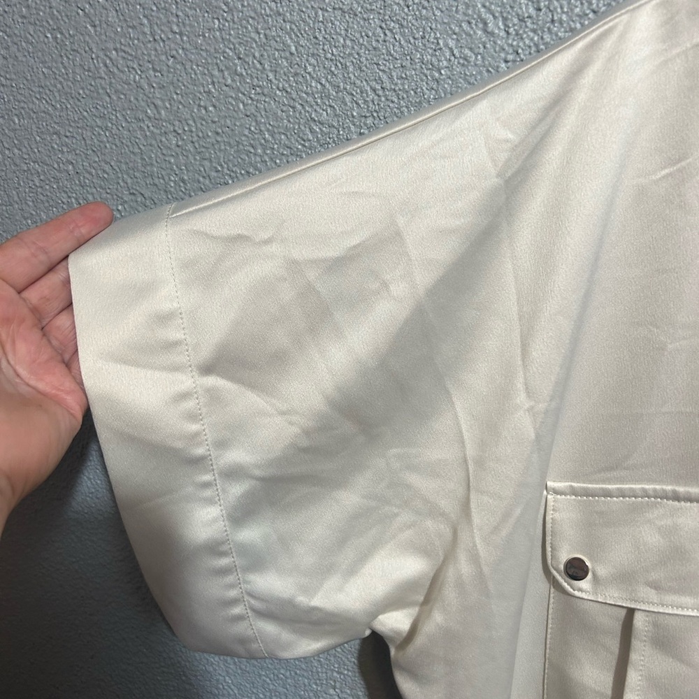 NWOT White House Black Market Cargo Utility shirt dress size large - Picture 8 of 12